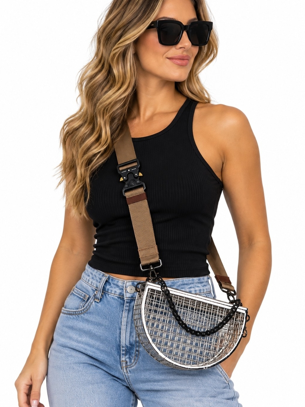 The Collection Collectors 2023 Metal Cage Purse Chain Tactical Crossbody Bag